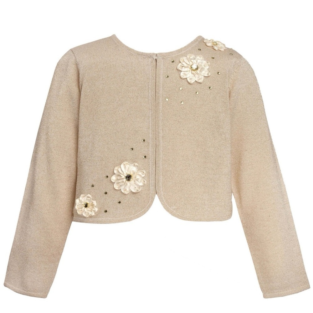 American Princess Golden Floral Kids Cardigan Sweater
